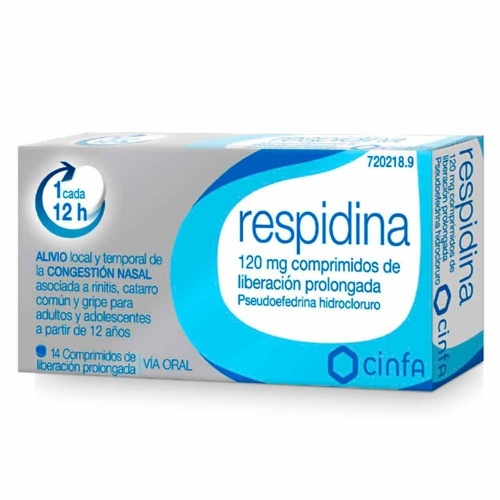 RESPIDINA 120 MG COMPRIMIDOS DE LIBERACION PROLONGADA, 14 comprimidos