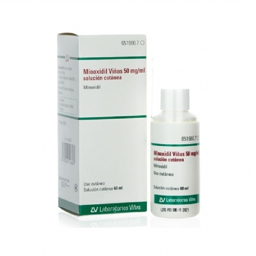 MINOXIDIL VIÑAS 50 mg/ml SOLUCION CUTANEA, 1 frasco de 60 ml