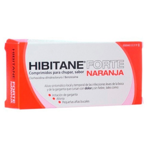 HIBITANE 5mg/5mg COMPRIMIDOS PARA CHUPAR SABOR NARANJA , 20 comprimidos