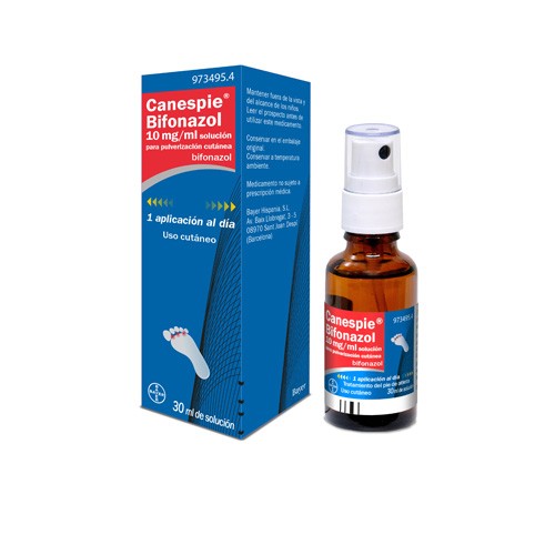 CANESPIE BIFONAZOL 10 mg/ml SOLUCION PARA PULVERIZACION CUTANEA , 1 frasco de 30 ml