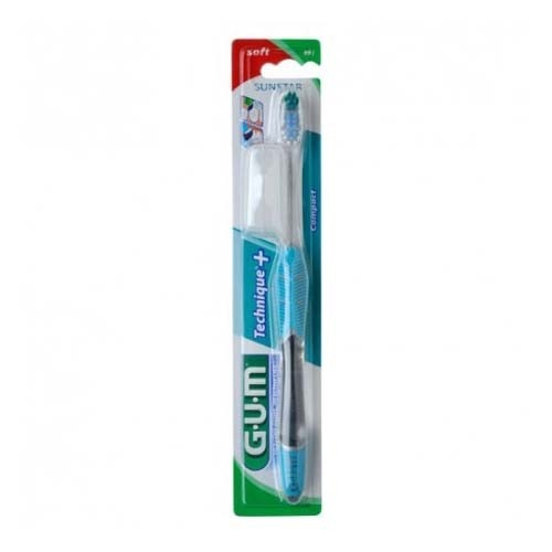 Cepillo dental adulto gum 491 technique plus compacto suave - gum 491 technique plus compacto