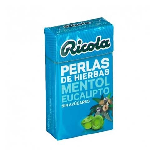 Ricola perlas sin azucar (1 envase 25 g sabor eucaliptus)