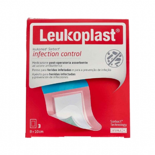 Leukomed sorbact - aposito esteril adhesivo (3 unidades 10 cm x 8 cm)