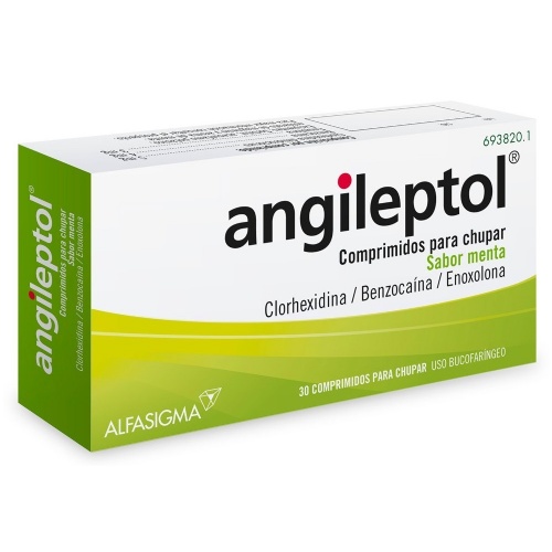 ANGILEPTOL COMPRIMIDOS PARA CHUPAR SABOR MENTA, 30 comprimidos