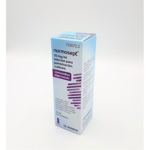 NORMOSEPT 10 MG/ML SOLUCION PARA PULVERIZACION CUTANEA, 1 frasco de 25 ml