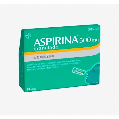 ASPIRINA 500 mg GRANULADO , 20 sobres