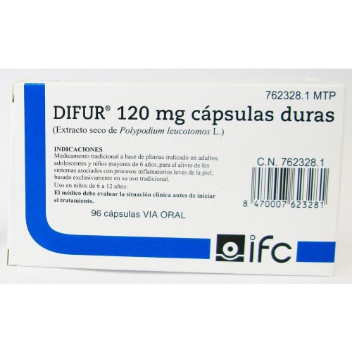 DIFUR 120 mg CAPSULAS DURAS , 96 cápsulas