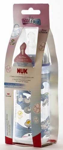 BIBERON PP SILICONA - NUK FIRST CHOICE LECHE (300 CC T- 1 M BLUE)