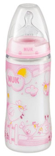 BIBERON PP SILICONA - NUK FIRST CHOICE LECHE (300 CC T- 1 M ROSE)