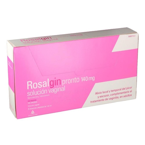 ROSALGIN PRONTO 140 mg SOLUCIÓN VAGINAL, 5 envases unidosis de 140 ml