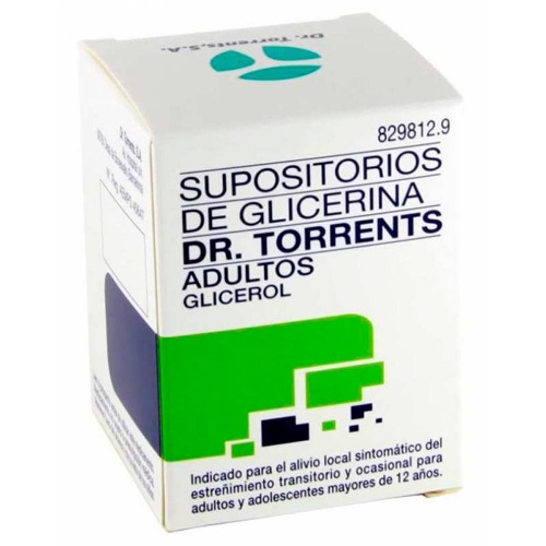 SUPOSITORIOS DE GLICERINA DR. TORRENTS ADULTOS BLISTER 3,27 G SUPOSITORIO , 12 supositorios