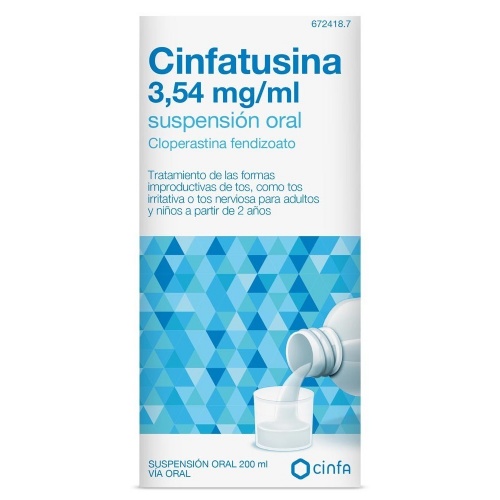 CINFATUSINA 3,54 mg/ml SUSPENSIÓN ORAL, 1 frasco de 200 ml (vidrio)