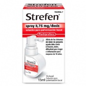 STREFEN SPRAY 8,75 MG/DOSIS SOLUCION PARA PULVERIZACION BUCAL SABOR MENTA , 15 ml