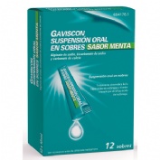 GAVISCON SUSPENSION ORAL EN SOBRES SABOR MENTA, 12 sobres