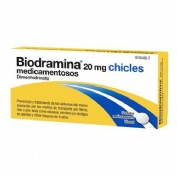 BIODRAMINA 20 mg CHICLES MEDICAMENTOSOS , 12 chicles