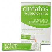 CINFATOS EXPECTORANTE   10 mg + 100 mg solución oral en sobres, 18 sobres