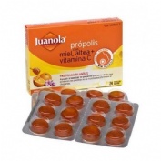 Juanola propolis miel altea y vitamina c  24 pastillas sabor naranja